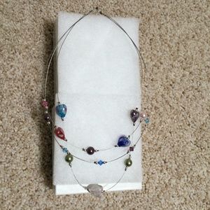 NWOT! Stone 3-Strand Necklace
